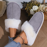 Fluffy Slippers Warm Slugged Bottom Home Thickened Fleece Slippers Home Indoor Cotton Slippers